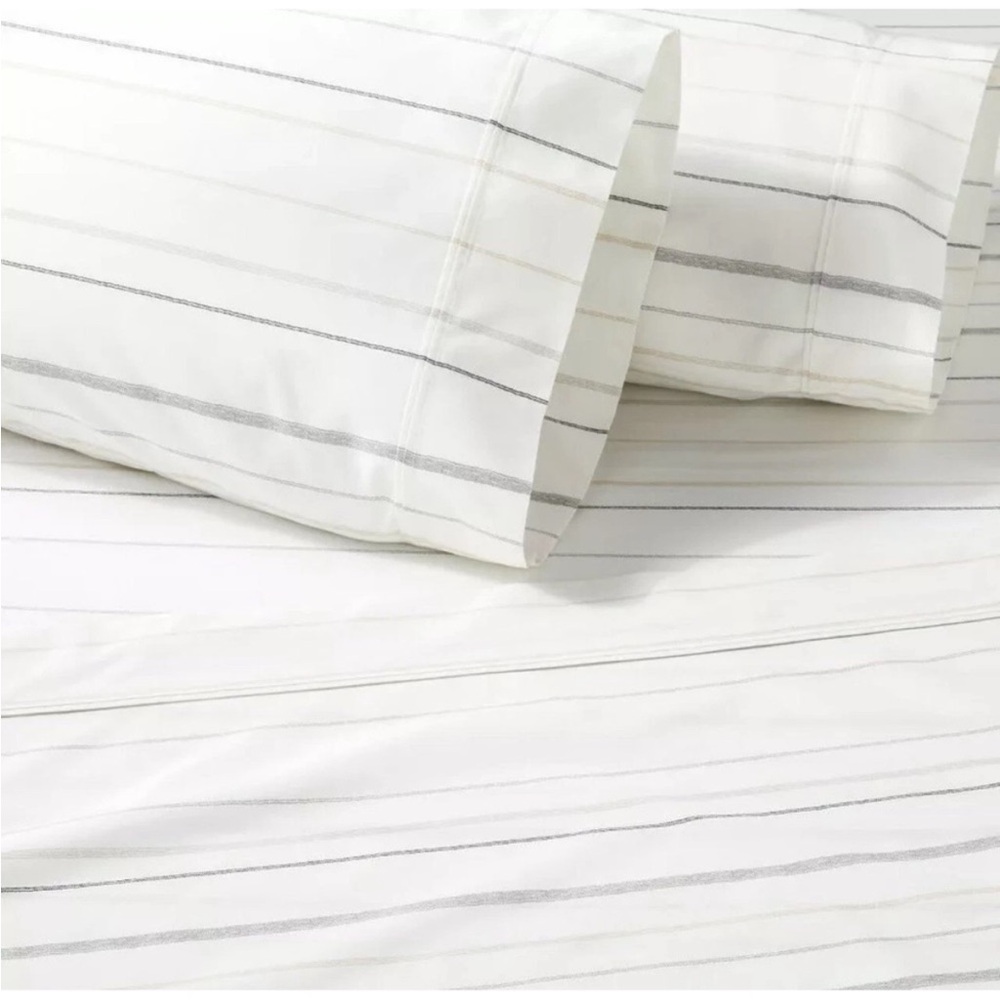 Hearth & Hand with Magnolia Striped White and Gray Bedding Set King Size